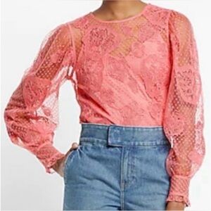 Express Pink Lace Blouse